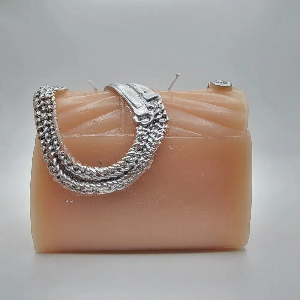 Luminous Aroma Essentials Purse Candle Handbag Chain Camel Tan Novelty Decor